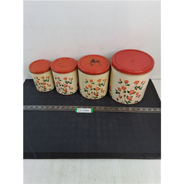 Vintage Set of 4 Dry Storage Tins