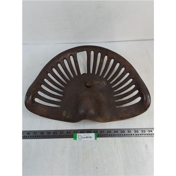 Antique Cast Iron Tractor Seat - 1 Broken Spoke