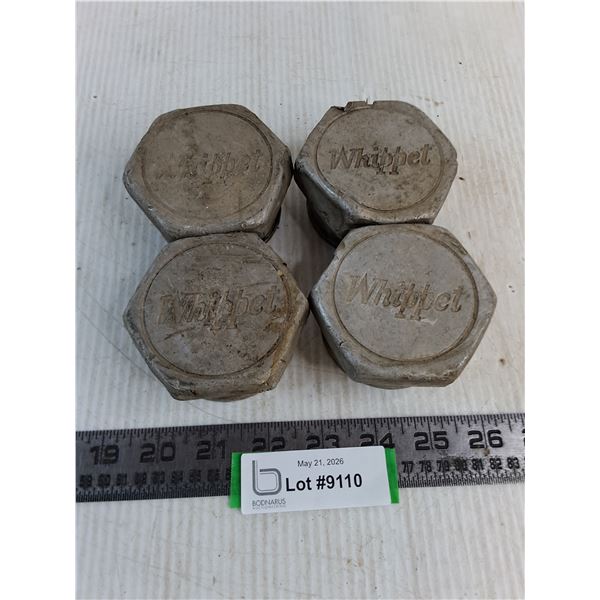 (4) Vintage Whippet Grease Hubcaps