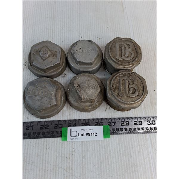 (6) Vintage Grease Hubcaps (Maxwell, Dodge, Saxon)