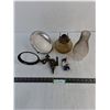 Image 1 : Antique 13" "White Flame" Oil Lamp w/Wall Sconce & Reflector - Cannot Ship