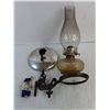 Image 2 : Antique 13" "White Flame" Oil Lamp w/Wall Sconce & Reflector - Cannot Ship