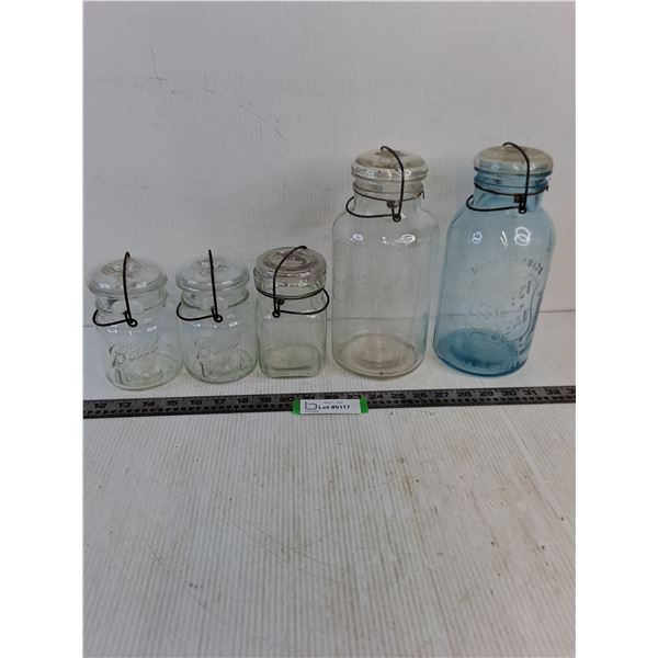 (5) Vintage Sealer Jars