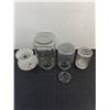 Image 2 : Assorted Vintage Glass Containers & Light Fixture Glass