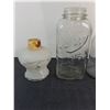 Image 4 : Assorted Vintage Glass Containers & Light Fixture Glass