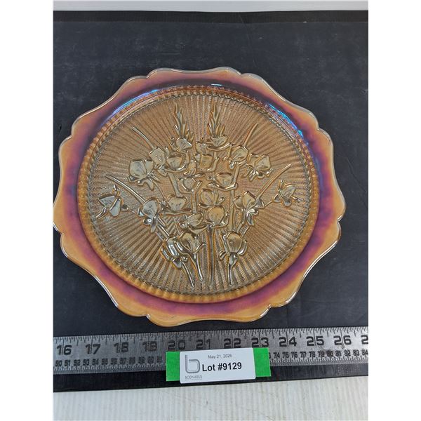 Vintage Jeanette Marigold "Iris & Herringbone" 12" Platter