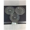 Image 1 : (2) Jeanette "Iris & Herringbone" Glass Dinner Plates & Soup Bowl