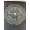 Image 2 : (2) Jeanette "Iris & Herringbone" Glass Dinner Plates & Soup Bowl