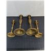 Image 2 : (4) Brass Candle Holders - Tallest 11.5" High