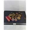 Image 1 : Assorted Brass & Glass Candle Holders, Candles & Snuffer