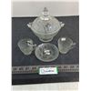 Image 1 : Vintage Jeanette "Iris & Herringbone" Candy Dish & Child Teacups/Saucer