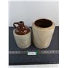Image 1 : (2) Vintage Stoneware Crocks (Larger is Cracked)-Pickup Preferred