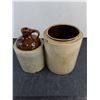 Image 2 : (2) Vintage Stoneware Crocks (Larger is Cracked)-Pickup Preferred