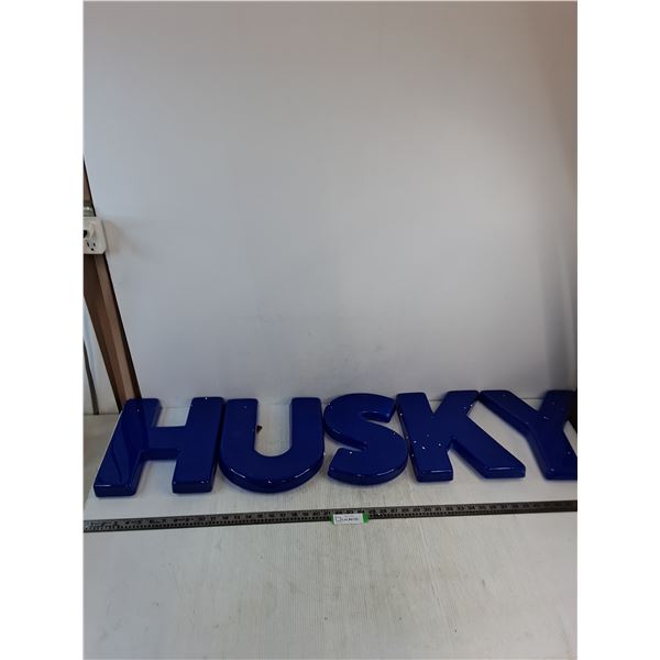 (5) Plastic 3D 12" Letters for "Husky" Truck Stop Sign - 1 Mount Needs Re-Glue