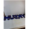 Image 2 : (5) Plastic 3D 12" Letters for "Husky" Truck Stop Sign - 1 Mount Needs Re-Glue
