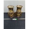 Image 1 : (2) Satsuma Oriental Ceramic Vases - 8.5" Tall