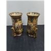 Image 2 : (2) Satsuma Oriental Ceramic Vases - 8.5" Tall