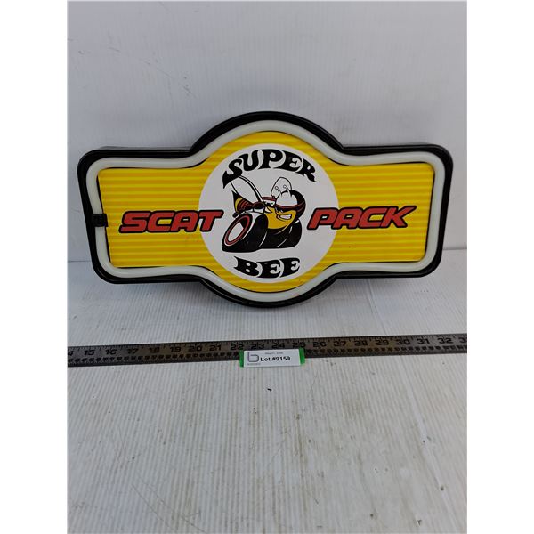 Super Bee "Scat Pack" Battery Powered Sign - 17x10x2" - Untested