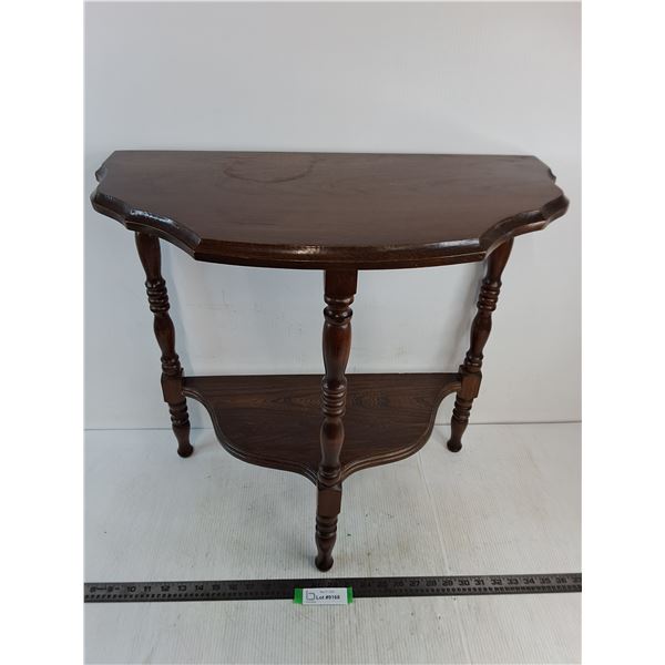 Vintage 2-Tier Wooden Entrance Stand - 23" Max Width x 22" Tall - Pickup Only