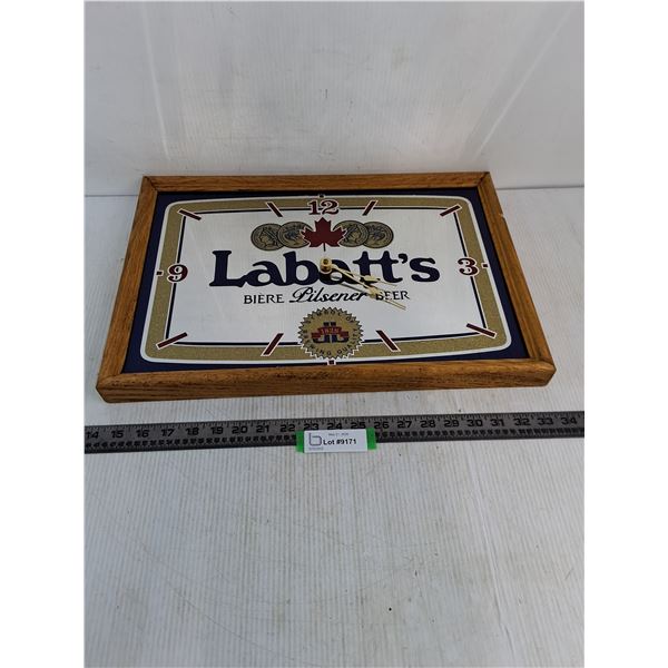Wood Framed "Labatt's Pilsner" Mirror Clock - 19" x 13"