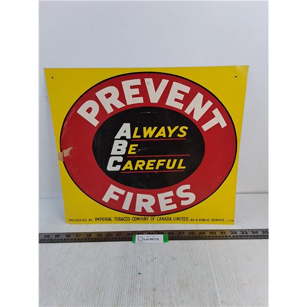 Vintage Metal 'Imperial Tobacco' Public Service Sign - 17" x 15"