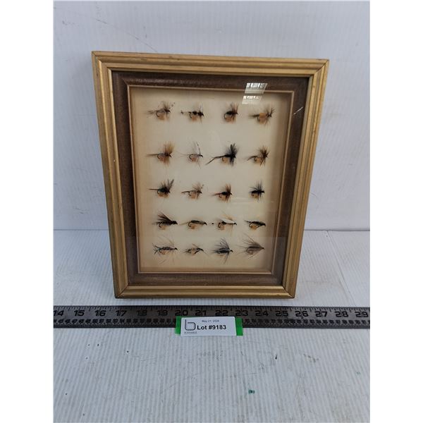 Framed Collection of 20 Fishing Lures - 9" x 12"