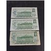Image 2 : (3) Canadian $1 Bills from 1973