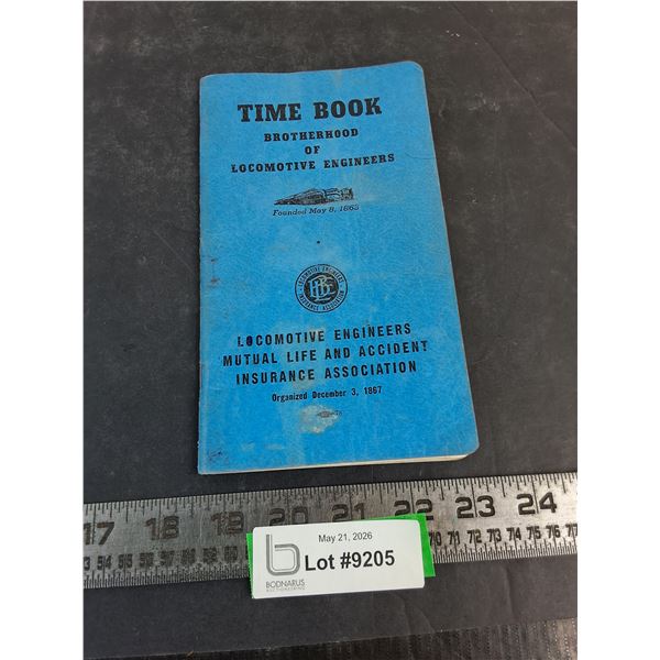"Brotherhood of Locomotive Engineers" Time Book from 1970's