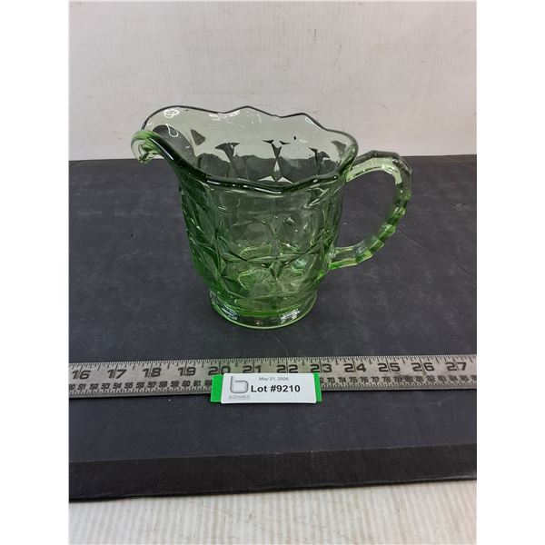 Vintage Green Glass Water Pitcher