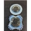 Image 2 : (2) Vintage Fenton White Opalescent Hobnail Ruffled Edge Dishes