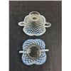 Image 2 : (2) Vintage Fenton Art Glass French Opalescent Hobnail Ruffled Edge Bon-Bon Dishes
