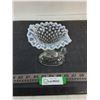Image 1 : Vintage Fenton Opalescent Hobnail Art Glass Cornucopia Candle Holder