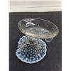 Image 3 : Vintage Fenton Opalescent Hobnail Art Glass Cornucopia Candle Holder