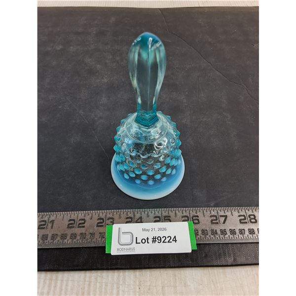 Vintage Fenton Opalescent Ice-Blue Hobnail Glass Bell