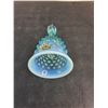 Image 3 : Vintage Fenton Opalescent Ice-Blue Hobnail Glass Bell