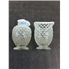 Image 2 : (2) Vintage Fenton Art Glass Hobnail White Opalescent Vases