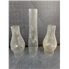Image 2 : (3) Vintage Oil Lamp Chimneys, Triomphe Sealer Jar