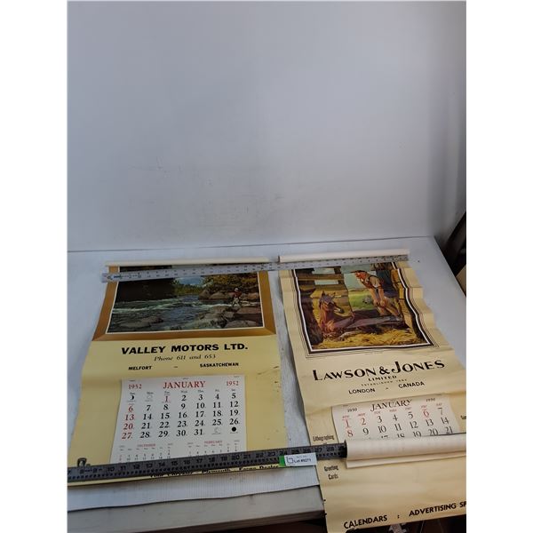 (2) Promotional 1952 Wall Calendars