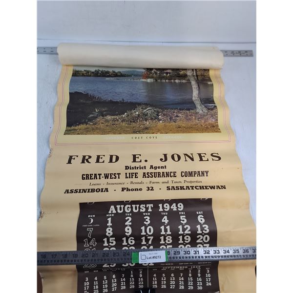 1949 Promotional Wall Calendar for Great-West Life Assurance