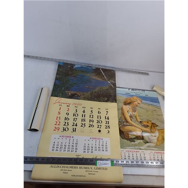 (3) 1950's Promotional Calendars/Pictures