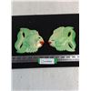 Image 1 : Pair of Vintage Chalkware "Green Fish" Wall Decor - 1 Chip