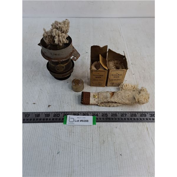 Vintage Oil Lamp Wicks & Parts