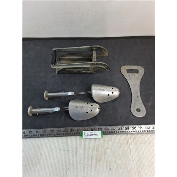 Vintage Lot (French Fry Maker, Shoe Stretchers, Bottle Opener)
