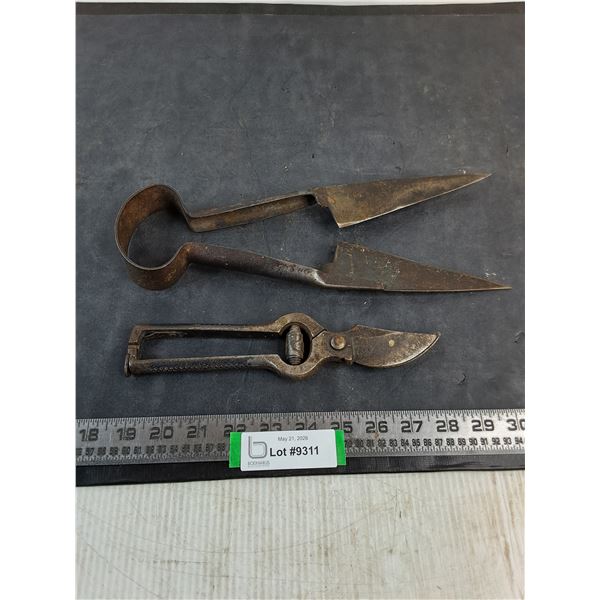 (2) Vintage Metal Pruning Shears