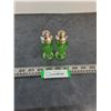 Image 1 : Vintage "Poppy Green" Uranium Glass Salt & Pepper Shakers