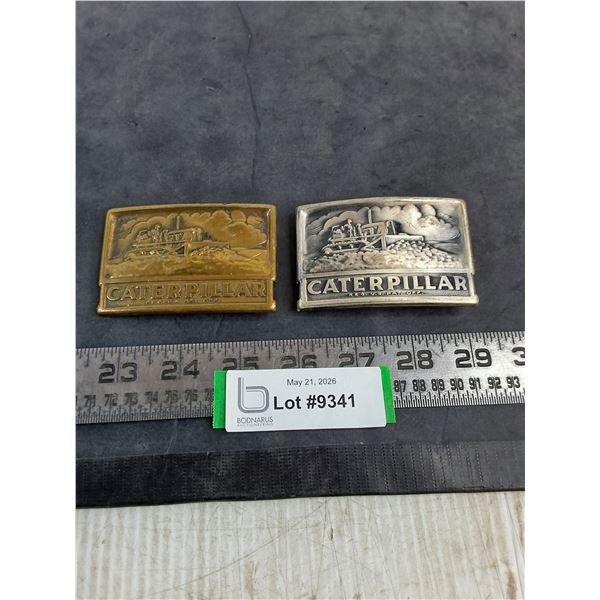(2) Brass Caterpillar Belt Buckles