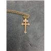 Image 2 : ^ 10k Gold Orthodox Cross w/Non-Gold Chain - Cannot Guarantee Authenticity