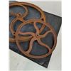 Image 3 : (3) Antique Cast Iron Wheel Pulleys - Largest 18" Diameter - Pickup Preferred
