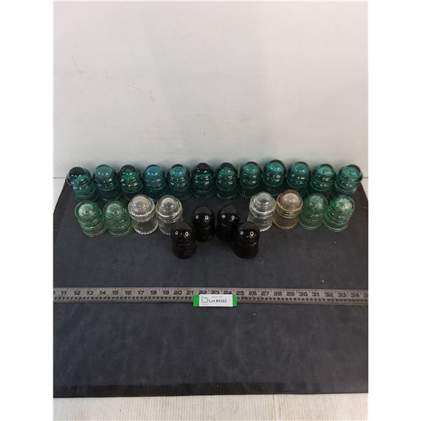 (24) Assorted Vintage Glass Insulators