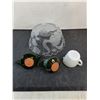 Image 2 : Assorted Glassware & Ceramics (Blue Mountain Cream & Sugar Set, Glass Bowl, Fire King Mug)